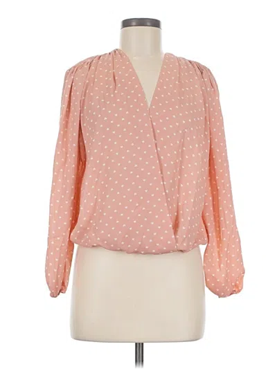 Pre-owned Elodie Long Sleeve Blouse In Pink
