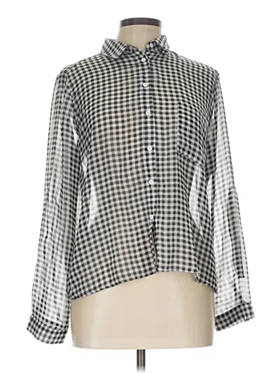Pre-owned Elodie Long Sleeve Blouse In Silver