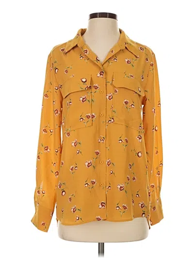 Pre-owned Elodie Long Sleeve Blouse In Yellow