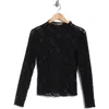 Elodie Long Sleeve Lace Top In Black