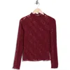Elodie Long Sleeve Lace Top In Burgundy