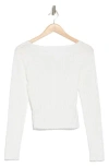 Elodie Long Sleeve Textured Crop Top In White