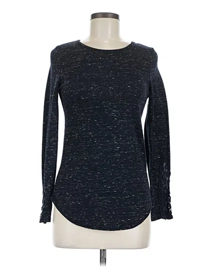 Pre-owned Elodie Long Sleeve Top Black Crew Neck Tops