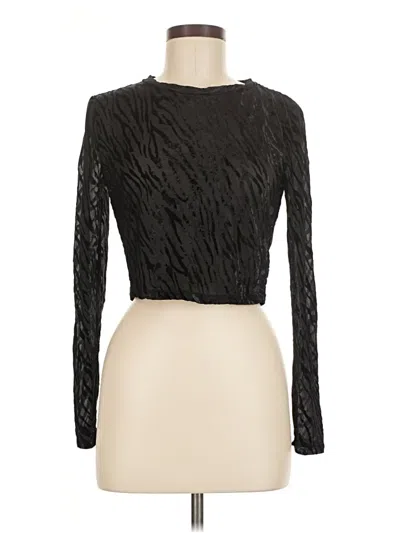 Pre-owned Elodie Long Sleeve Top Black Turtleneck Tops