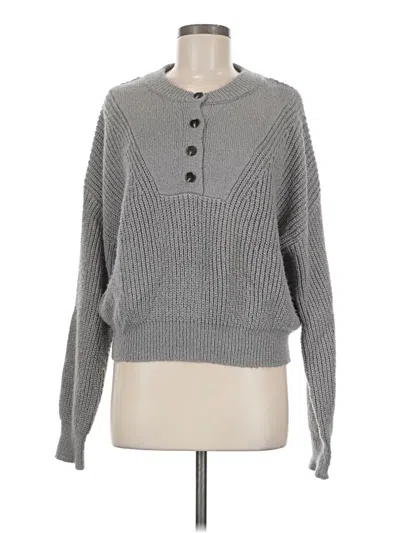 Pre-owned Elodie Long Sleeve Top Gray Turtleneck Tops