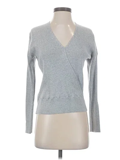 Pre-owned Elodie Long Sleeve Top Gray V Neck Tops