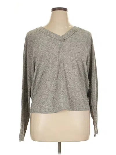 Pre-owned Elodie Long Sleeve Top Gray V-neck Tops