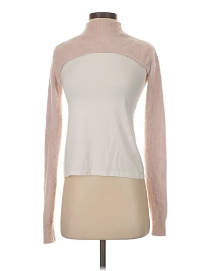Pre-owned Elodie Long Sleeve Top Ivory Turtleneck Tops