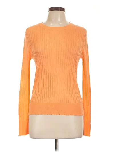 Pre-owned Elodie Long Sleeve Top Orange Boatneck Tops