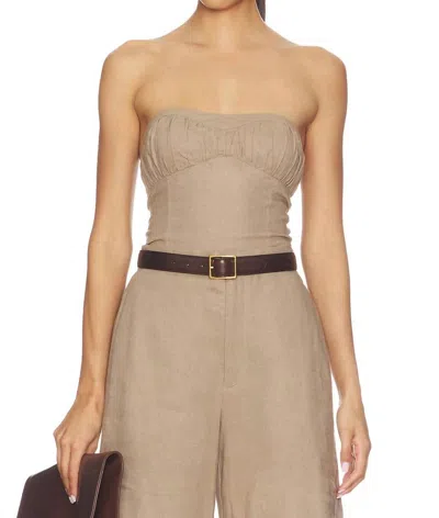 Elodie Mavi Strapless Top In Taupe In Neutral