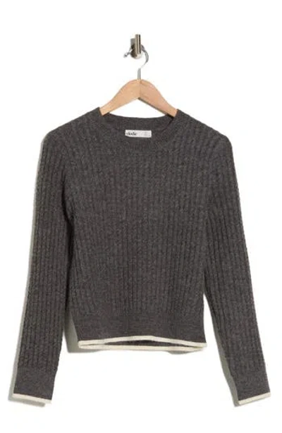 Elodie Mini Cable Knit Crop Sweater In Gray