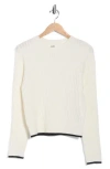 Elodie Mini Cable Knit Crop Sweater In White