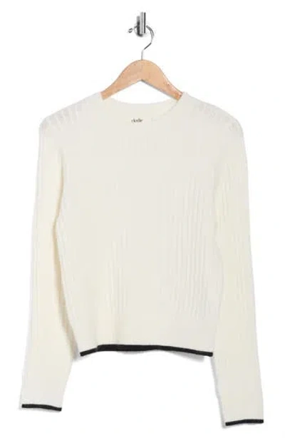 Elodie Mini Cable Knit Crop Sweater In White