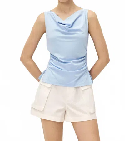Elodie Myra Cowl Neck Top In Blue