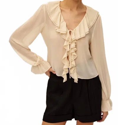 Elodie Nalina Long Sleeve Top In Taupe In Neutral