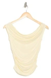 Elodie Off The Shoulder Cap Sleeve Ruched Top In Baby Ylw