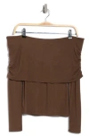 Elodie Off The Shoulder Top In Brown