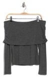 Elodie Off The Shoulder Top In Gray