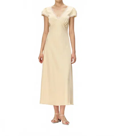 Elodie Ondine Midi Dress In Butter Yellow In Multi