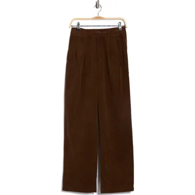 Elodie Pleated Corduroy Pants In Brown