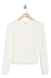 Elodie Pointelle Stitch Button-up Top In White