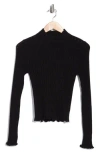 Elodie Pointelle Stitch Top In Black