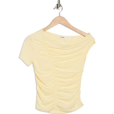 Elodie Ruched Asymmetric Top In White