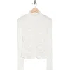Elodie Ruched Turtleneck Top In White