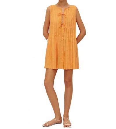 Elodie Rune Linen Dress In Orange