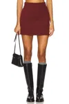 Elodie Sana Sweater Mini Skirt In Red Dahlia In Burgundy