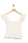 Elodie Shirred Peplum Top