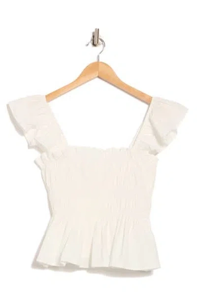 Elodie Shirred Peplum Top