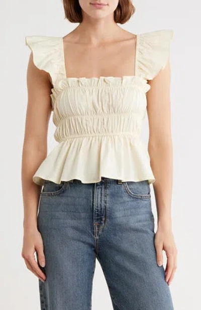 Elodie Shirred Peplum Top