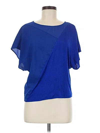 Pre-owned Elodie Short Sleeve Blouse In Blue