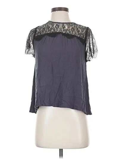 Pre-owned Elodie Short Sleeve Blouse In Gray