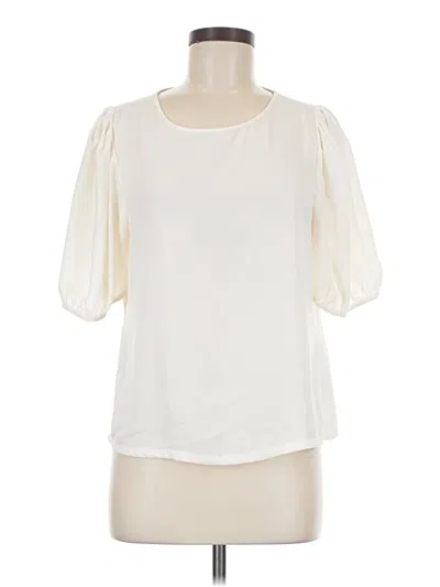 Pre-owned Elodie Short Sleeve Blouse In Ivory