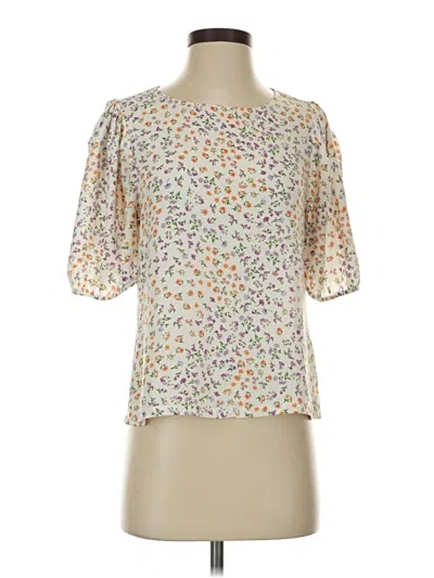 Pre-owned Elodie Short Sleeve Blouse In Ivory