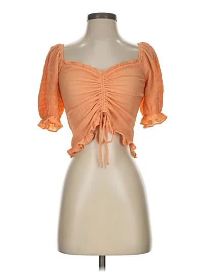 Pre-owned Elodie Short Sleeve Blouse In Orange
