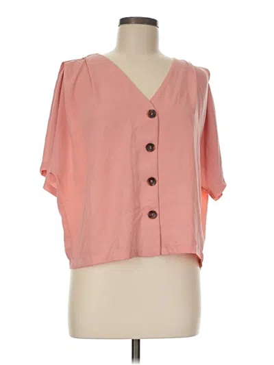 Pre-owned Elodie Short Sleeve Blouse In Pink