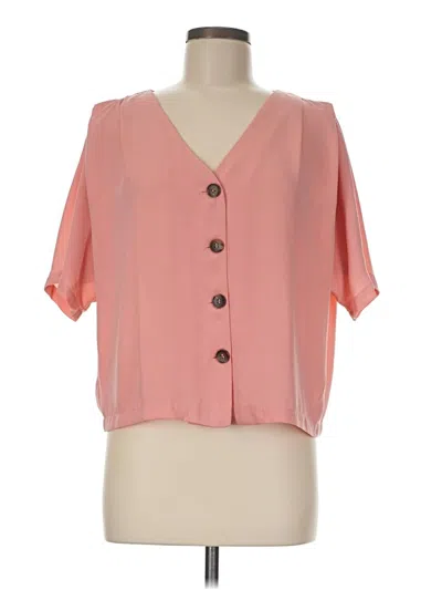 Pre-owned Elodie Short Sleeve Blouse In Pink