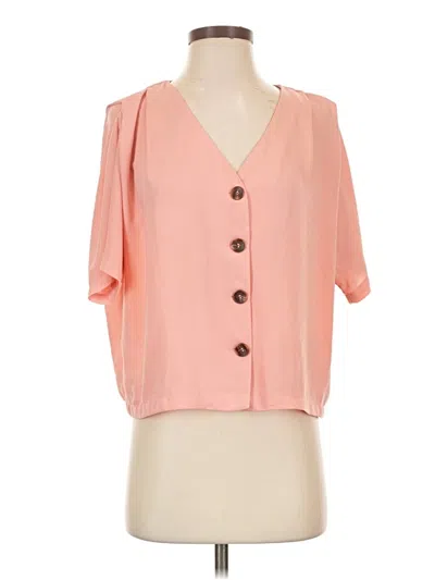 Pre-owned Elodie Short Sleeve Blouse In Pink