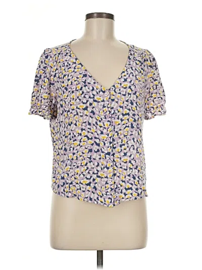 Pre-owned Elodie Short Sleeve Blouse In Purple