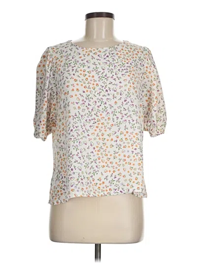 Pre-owned Elodie Short Sleeve Blouse In White