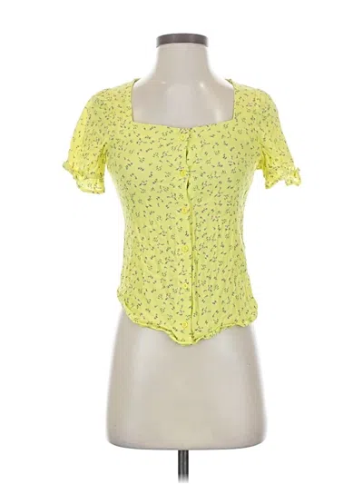 Pre-owned Elodie Short Sleeve Blouse In Yellow