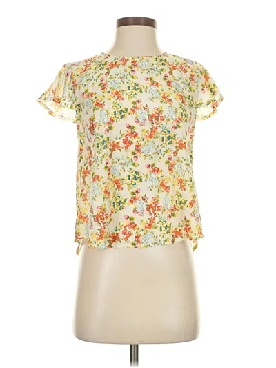 Pre-owned Elodie Short Sleeve Blouse In Yellow