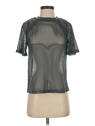Pre-owned Elodie Short Sleeve Top Black Mock Neckline Tops