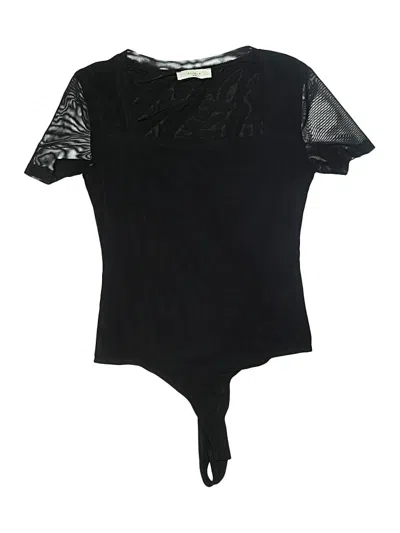 Pre-owned Elodie Short Sleeve Top Black Sweetheart Neckline Tops