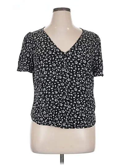 Pre-owned Elodie Short Sleeve Top Black Sweetheart Neckline Tops