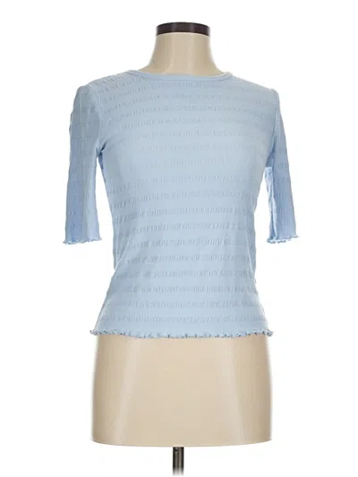 Pre-owned Elodie Short Sleeve Top Blue Boatneck Tops