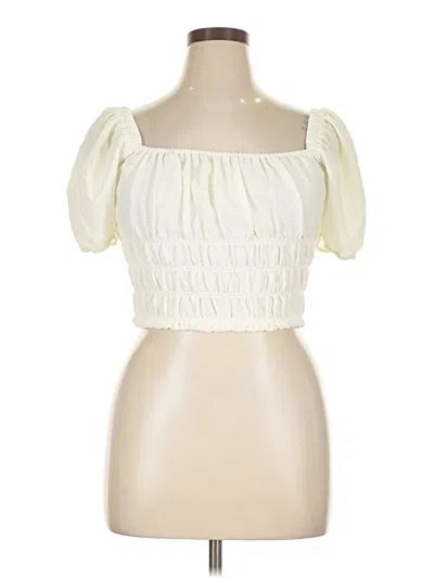 Elodie Short Sleeve Top Ivory Strapless Neckline Tops